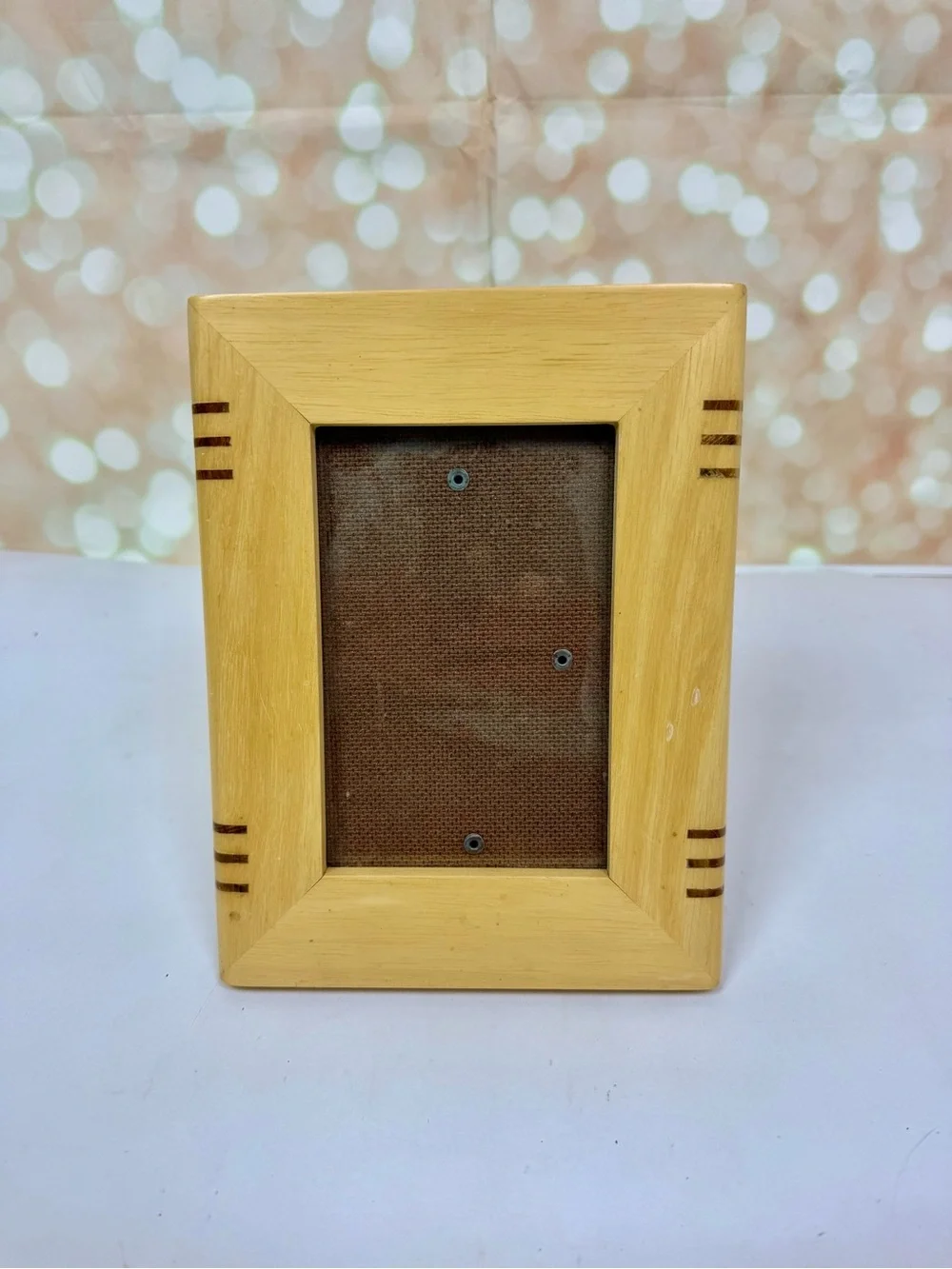 Vintage Art Deco Wood Picture Frame – Marquetry Inlay, MCM Decor
